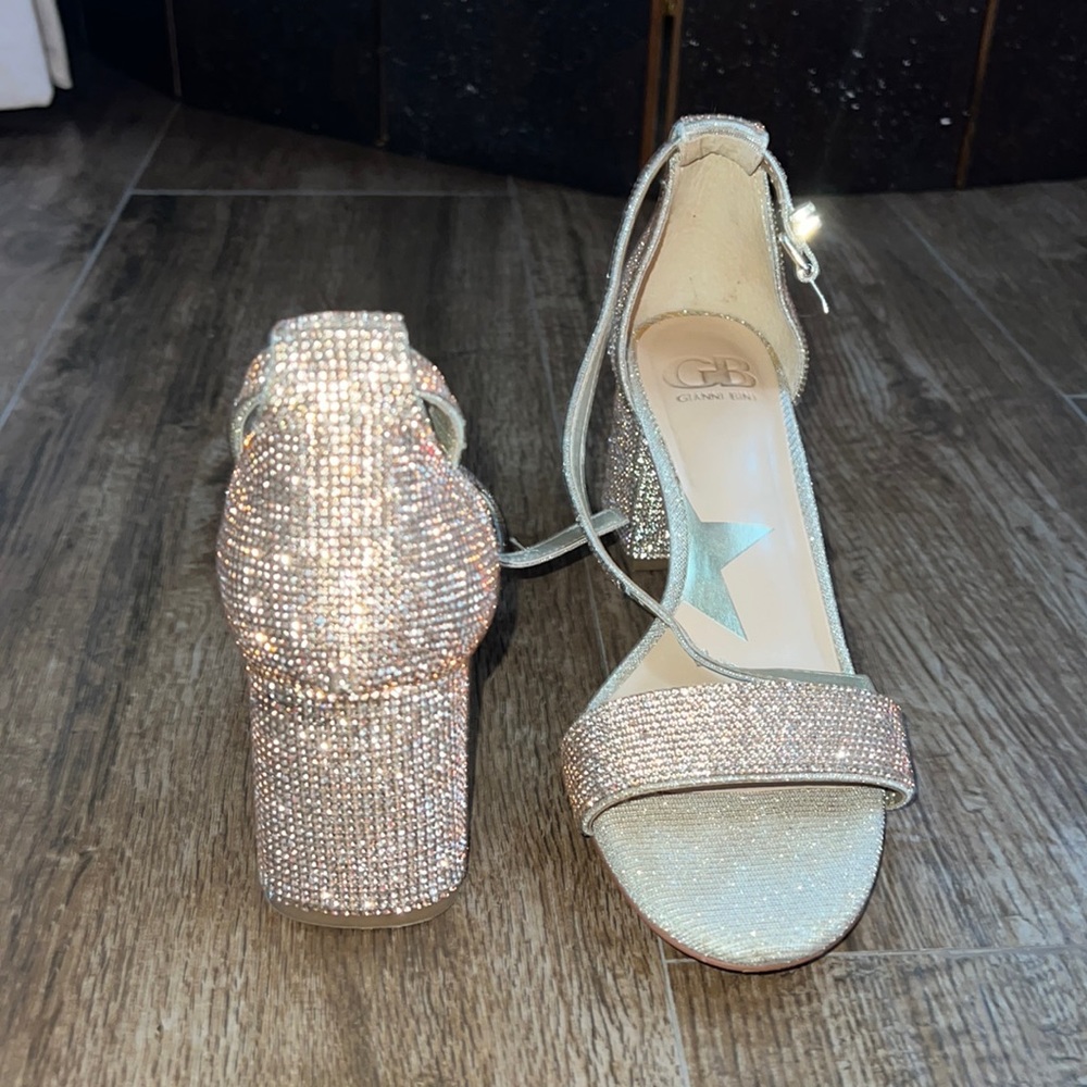 Gold Rhinestone Heels - Picture 1 of 4